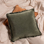 YARD BERTIE WASHED COTTON VELVET CUSHION