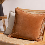 YARD BERTIE WASHED COTTON VELVET CUSHION