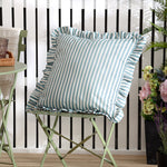 WYLDER NATURE MILLIE RUFFLE STRIPED WATER RESISTANT OUTDOOR CUSHION