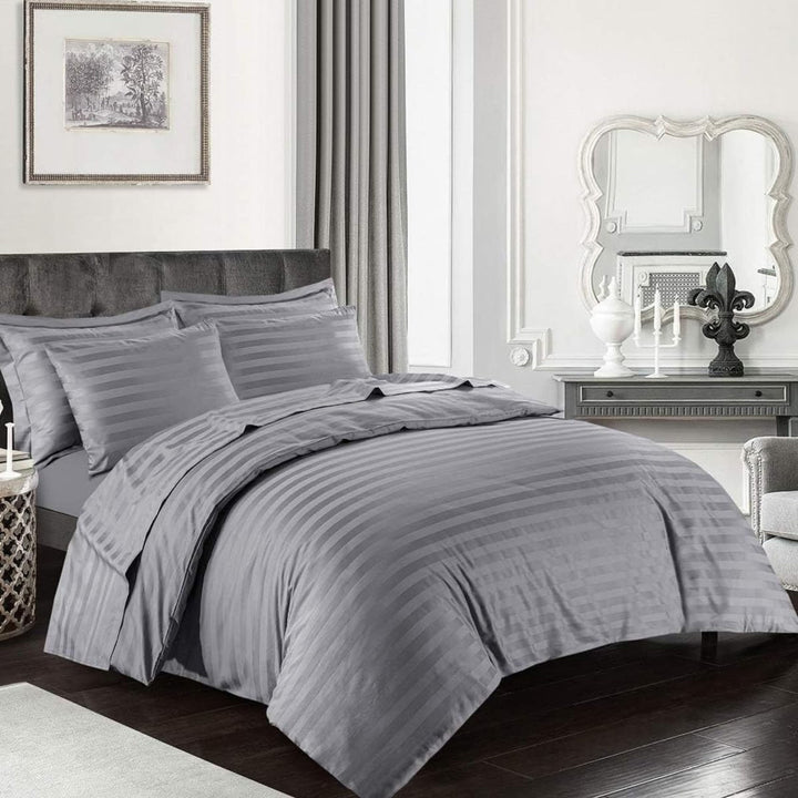 PREMIUM COTTON SATIN STRIPED 400 THREAD COUNT BEDDING SET