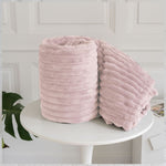 RIBBED FLEECE PLUSH THROW