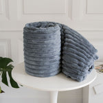 RIBBED FLEECE PLUSH THROW