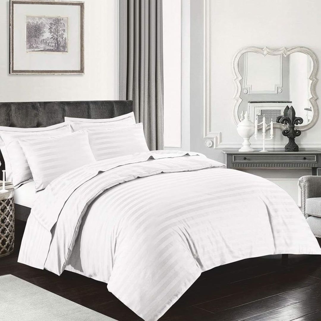 PREMIUM COTTON SATIN STRIPED 400 THREAD COUNT BEDDING SET