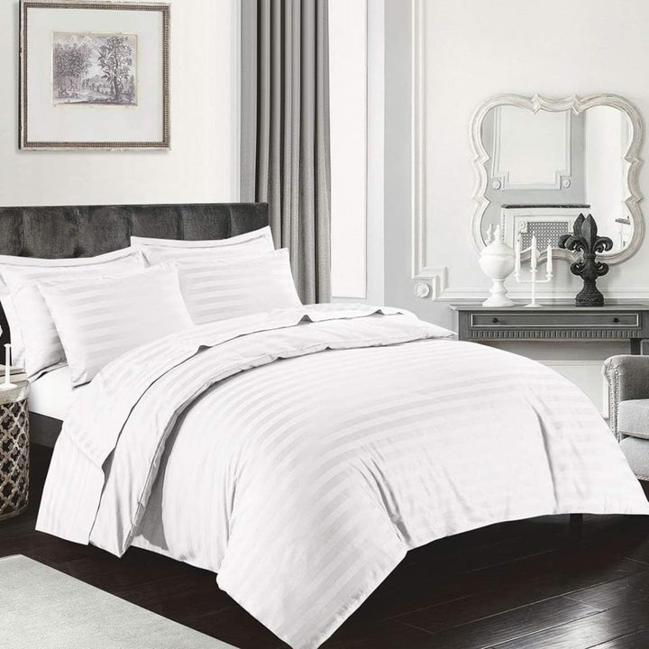 PREMIUM COTTON SATIN STRIPED 400 THREAD COUNT BEDDING SET