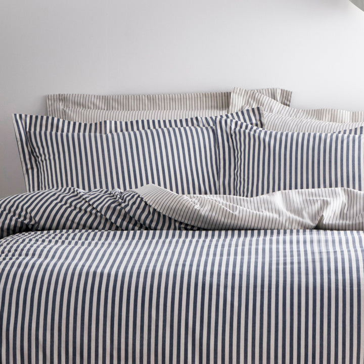HEBDEN MÉLANGE STRIPE 100% COTTON DUVET COVER SET