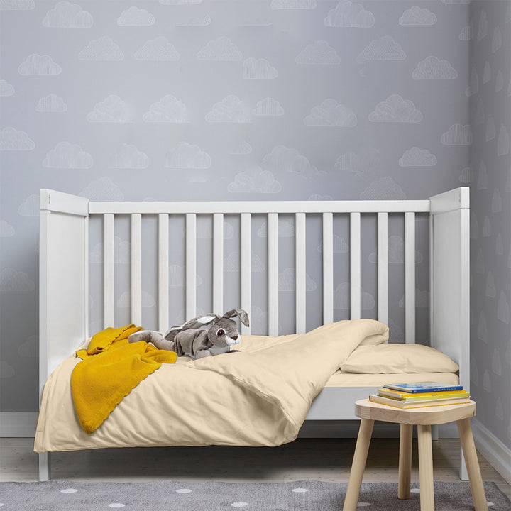 PURE COTTON 200 THREAD COUNT COT BED DUVET COVER SET