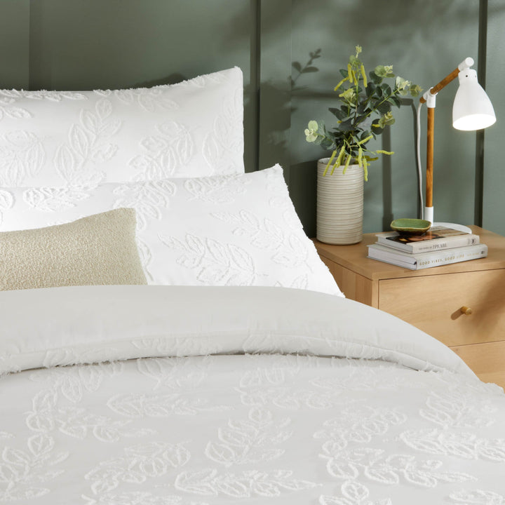 SEVILLE LEAF TUFTED SOFT TOUCH DUVET COVER SET