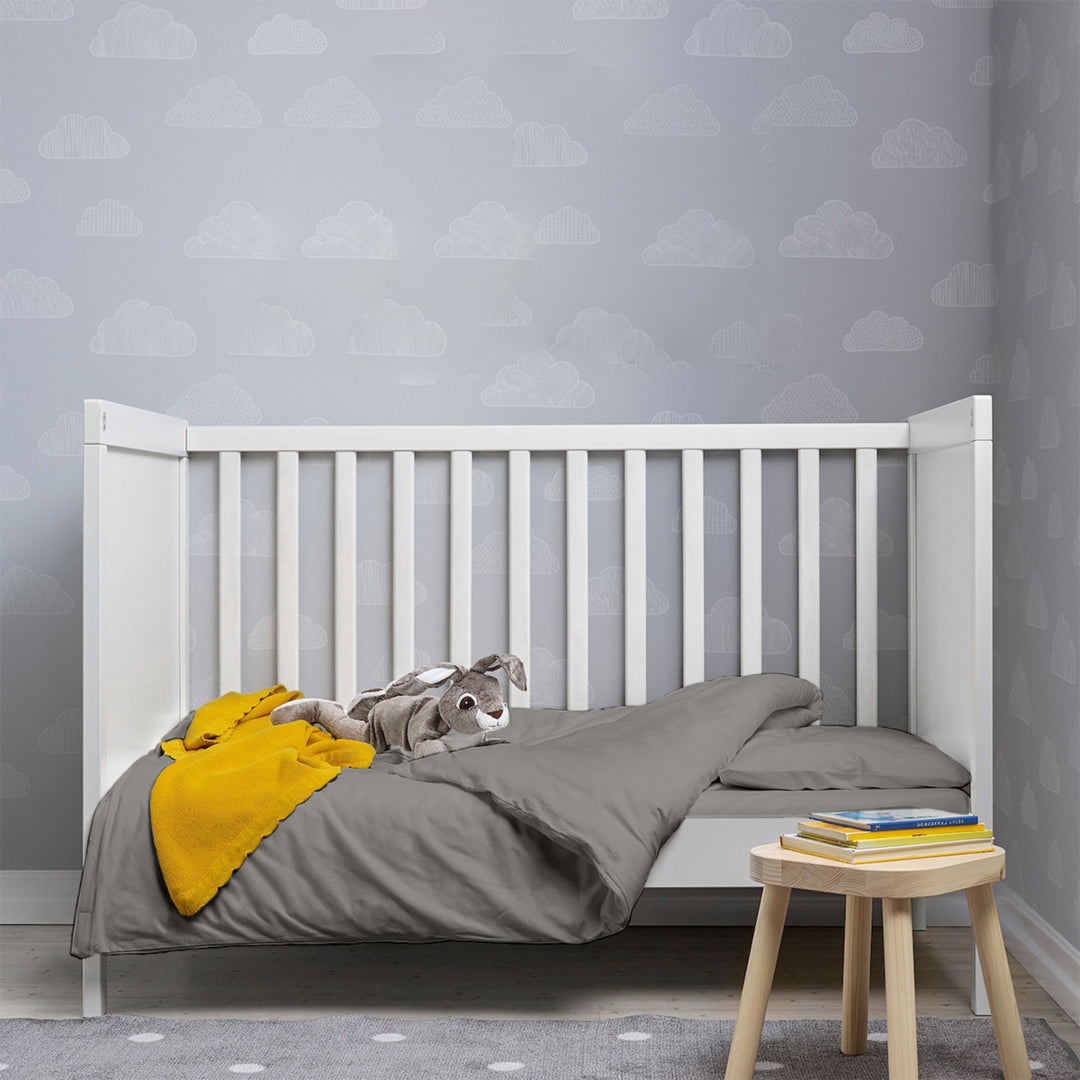 PURE COTTON 200 THREAD COUNT COT BED DUVET COVER SET