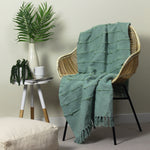 FURN. MOTTI WOVEN TUFTED STRIPE THROW