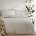 HEBDEN MÉLANGE STRIPE 100% COTTON DUVET COVER SET