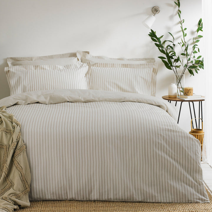 HEBDEN MÉLANGE STRIPE 100% COTTON DUVET COVER SET