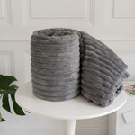 RIBBED FLEECE PLUSH THROW