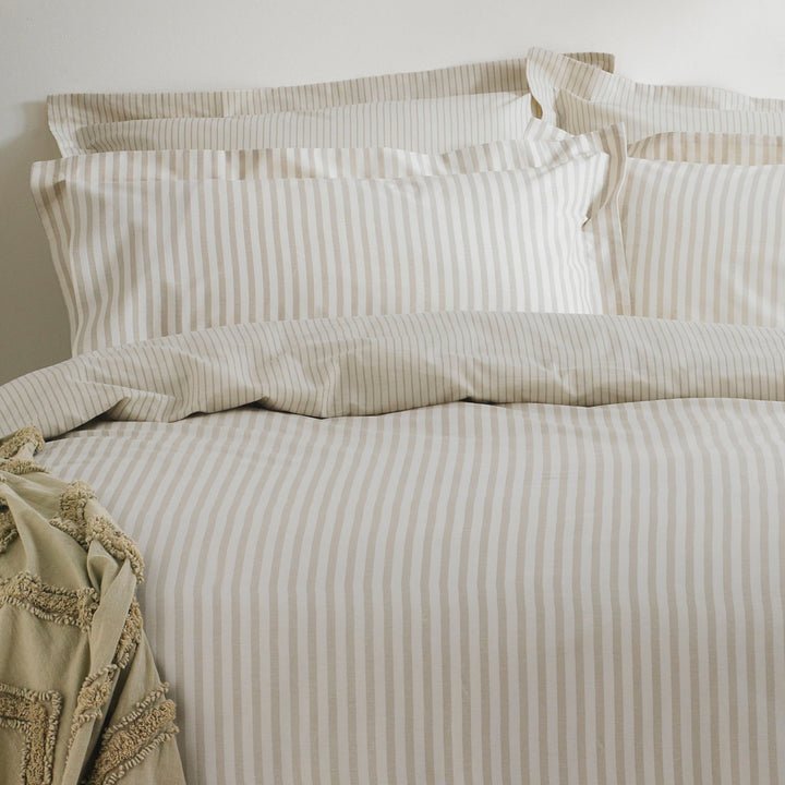 HEBDEN MÉLANGE STRIPE 100% COTTON DUVET COVER SET