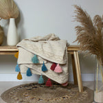 FURN. BOHO COTTON TUFTED THROW