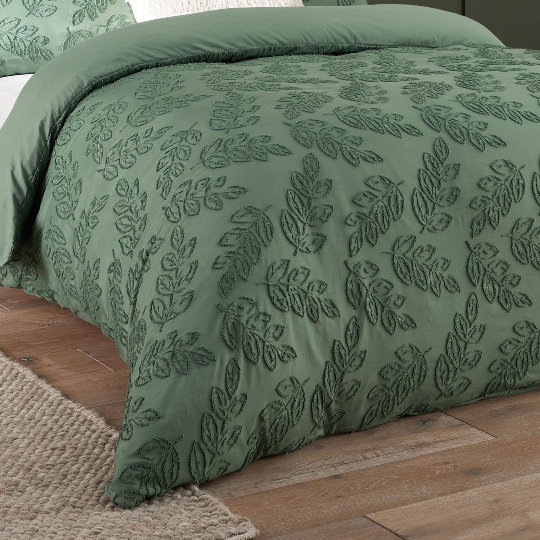 SEVILLE LEAF TUFTED SOFT TOUCH DUVET COVER SET