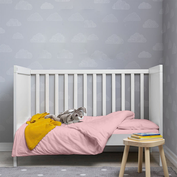 PURE COTTON 200 THREAD COUNT COT BED DUVET COVER SET
