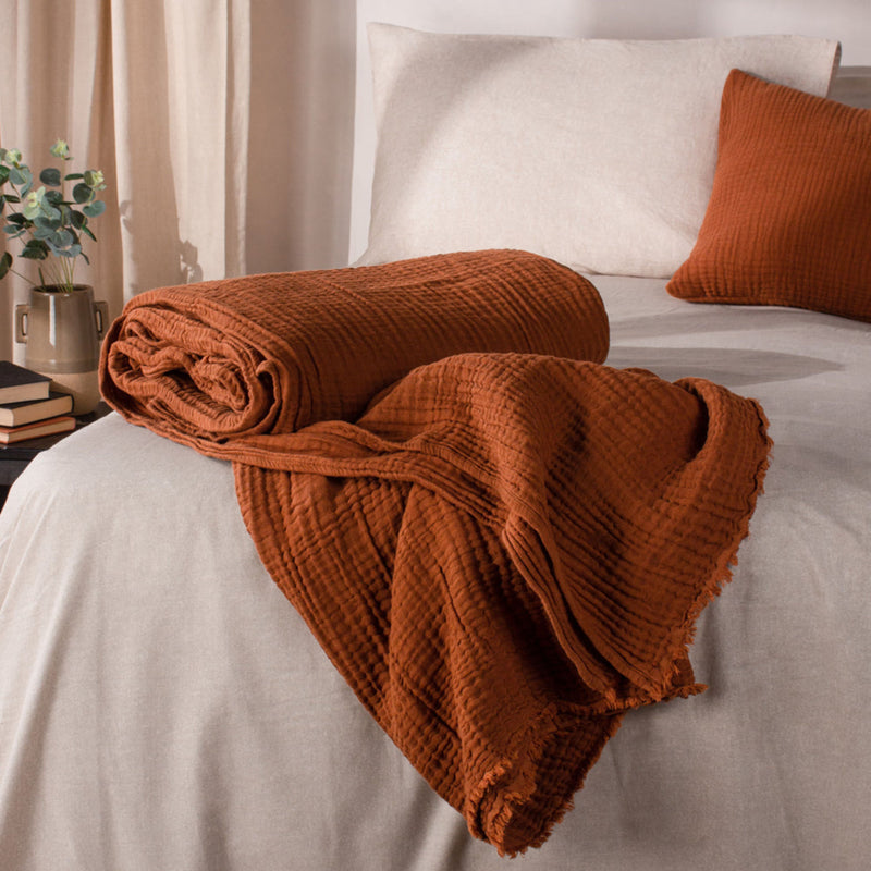 YARD LARK MUSLIN COTTON THROW