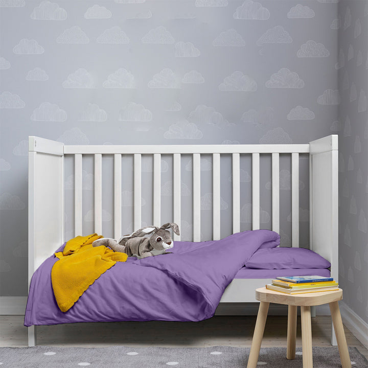 PURE COTTON 200 THREAD COUNT COT BED DUVET COVER SET