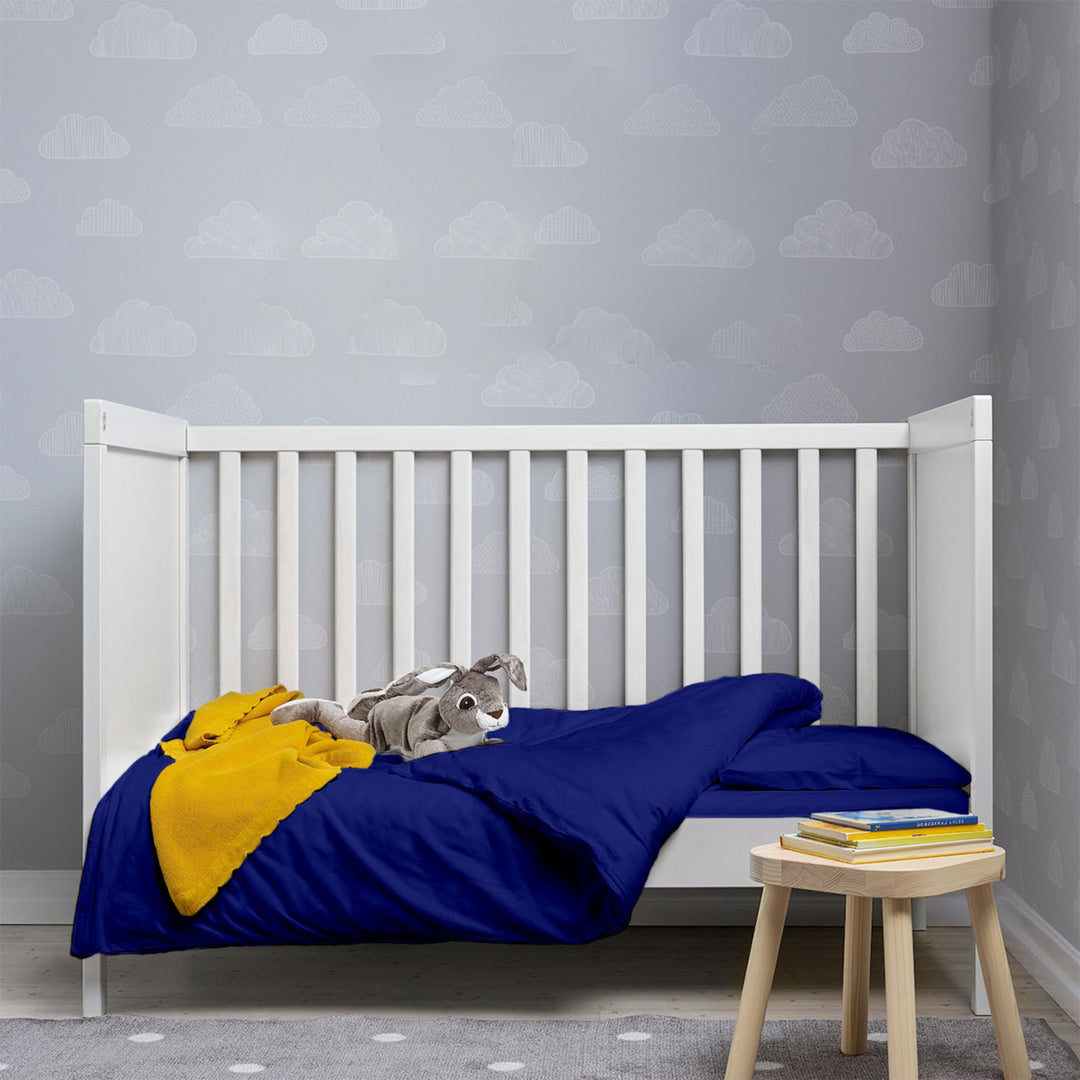 PURE COTTON 200 THREAD COUNT COT BED DUVET COVER SET