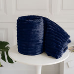 RIBBED FLEECE PLUSH THROW