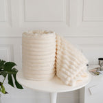 RIBBED FLEECE PLUSH THROW