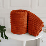RIBBED FLEECE PLUSH THROW