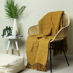 FURN. MOTTI WOVEN TUFTED STRIPE THROW