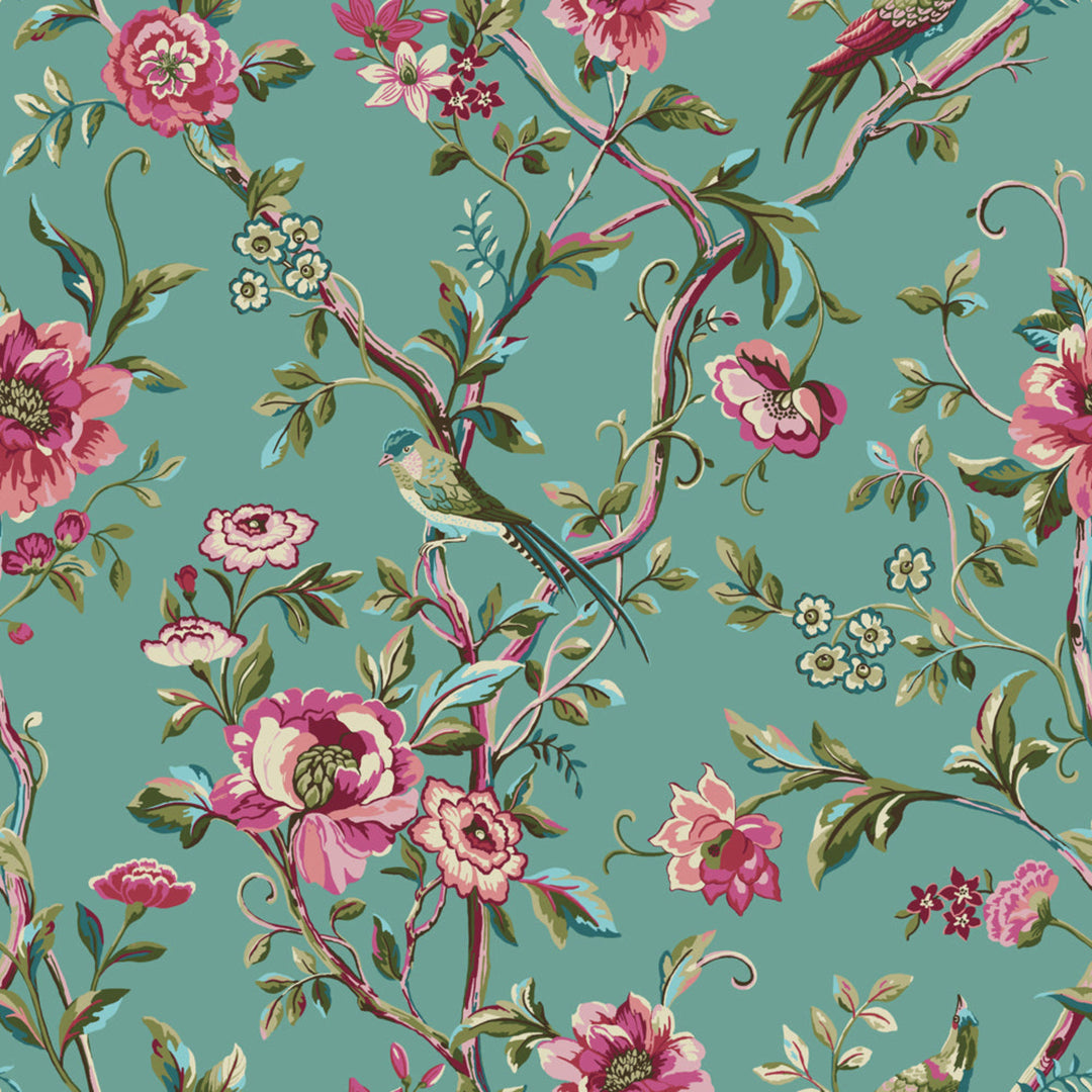 VINTAGE CHINOISERIE FLORAL EXOTIC DUVET COVER SET