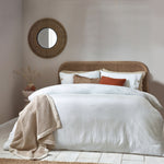 LARK 200 THREAD COUNT COTTON MUSLIN DUVET COVER SET WHITE