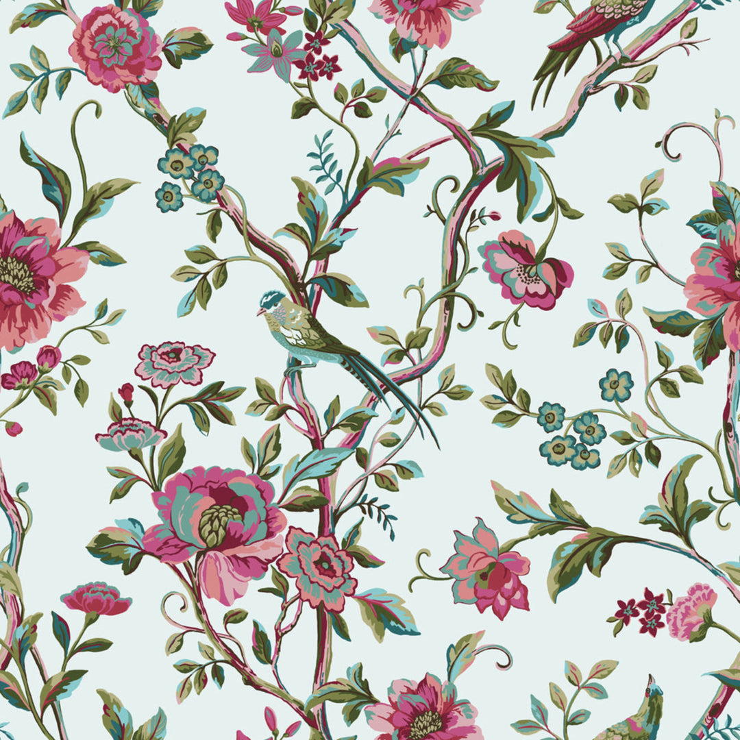 VINTAGE CHINOISERIE FLORAL EXOTIC DUVET COVER SET