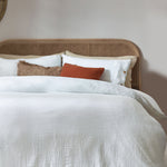LARK 200 THREAD COUNT COTTON MUSLIN DUVET COVER SET WHITE