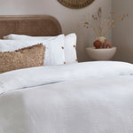 LARK 200 THREAD COUNT COTTON MUSLIN DUVET COVER SET WHITE