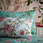 VINTAGE CHINOISERIE FLORAL EXOTIC DUVET COVER SET
