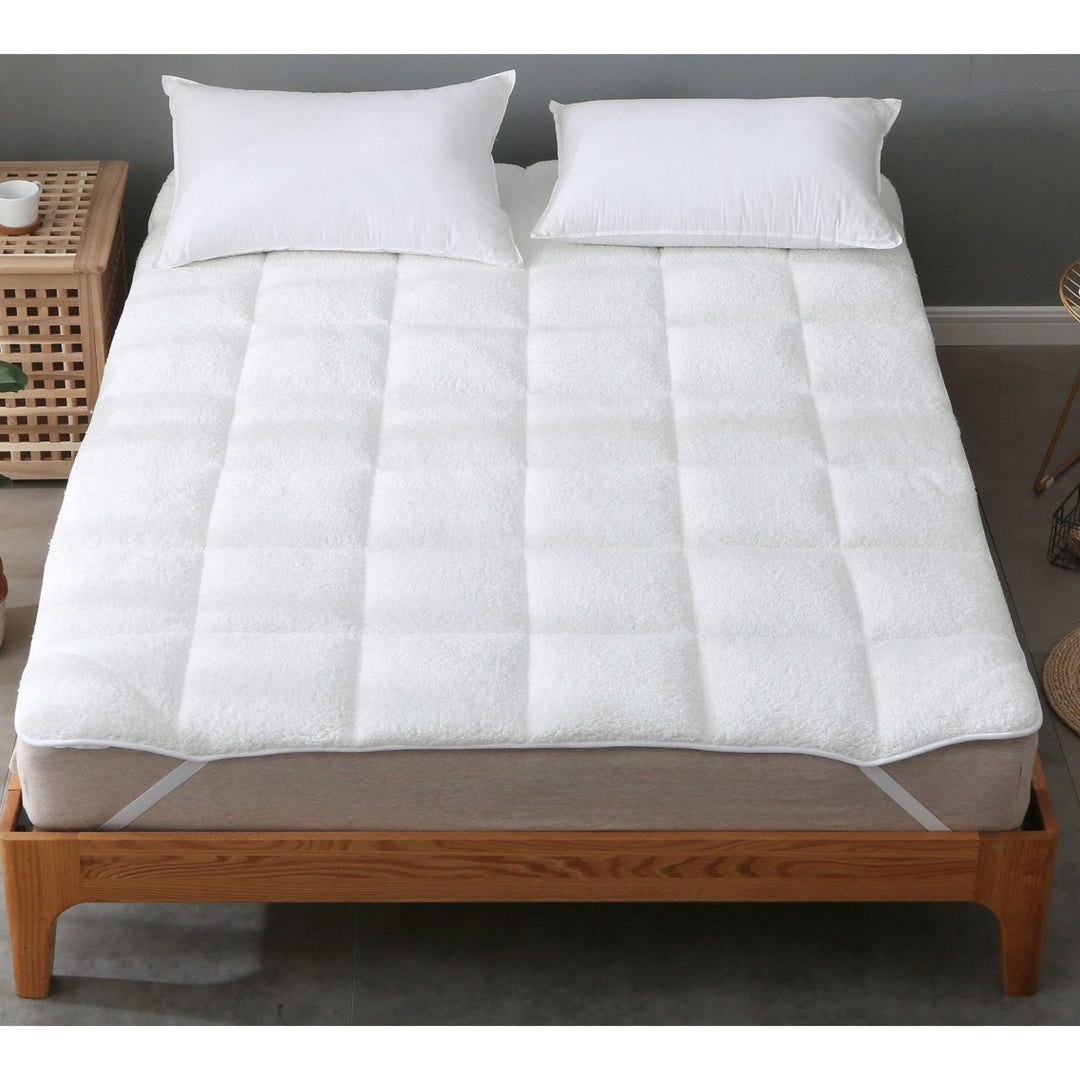 REVERSIBLE SHERPA FLEECE DEEP PILE MATTRESS TOPPER
