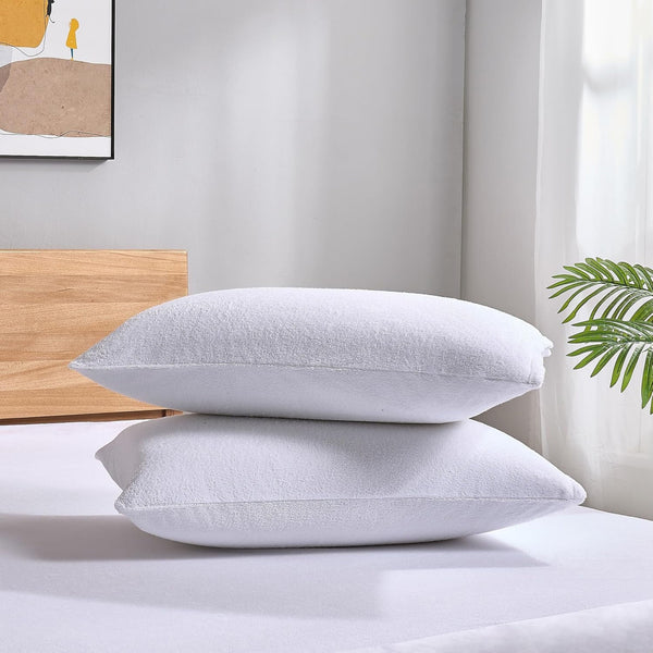 TERRY WATERPROOF PILLOW PROTECTOR PAIR